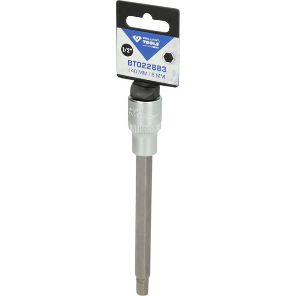 BRILLIANT TOOLS 1/2 Innensechskant Bit-Stecknuss 140 mm lang 8 mm - BT022883