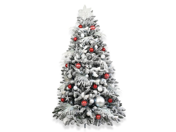 LAALU Set von Weihnachtsschmuck 213 Stück in Box POLAR ROT für Weihnachtsbaum 300-600 cm