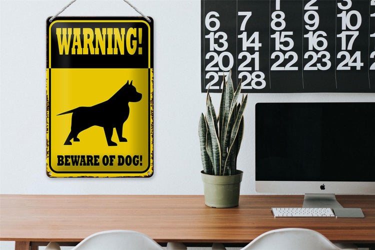 Blechschild Spruch 20x30cm Hund Warning beware of dog