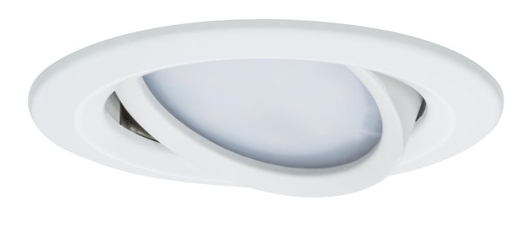 LED Einbauleuchte Nova Plus Coin Einzelleuchte schwenkbar IP65 rund 93mm 30° Coin 6W 470lm 230V dimmbar 2700K Weiß matt