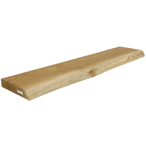 holz4home Schwebendes Wandregal aus Eiche 100cm mit Baumkante Natur