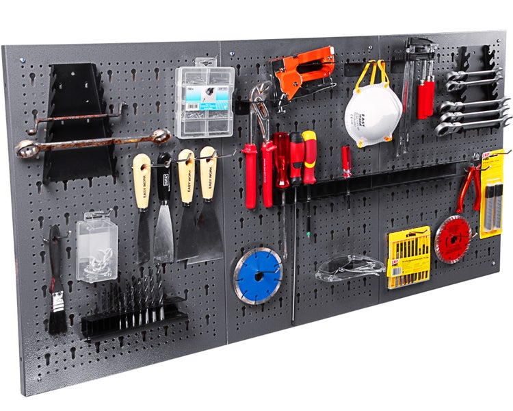 Ondis24 Lochwand mit Metall Haken grau NEU Jochen, Lochwandhacken