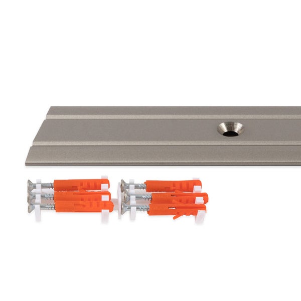 FLOORDIREKT Abschluss- und Höhenausgleichsprofil - aus Aluminium - Höhenausgleich bis 5 mm - Vorgebohrt - Edelstahl-matt - 100 cm