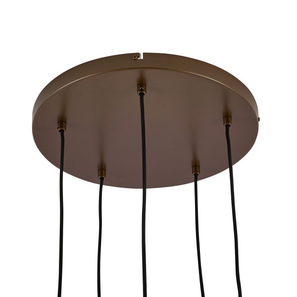 Deckenbaldachin einer Pendelleuchte mit Kabeln