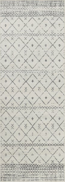 Berber Etnhischer Flurteppich - Weiß/Grau - 80x220cm - MYA