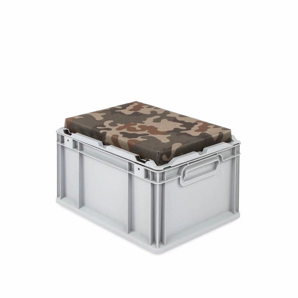 PROREGAL Eurobox NextGen Seat Box Camouflage HxBxT 26,5 x 30 x 40 cm 20 Liter Griffe Geschlossen Eurobehälter Sitzbox Transportbox