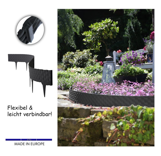 Gartenlandschaft mit flexibler Rasenkante zur Beetbegrenzung