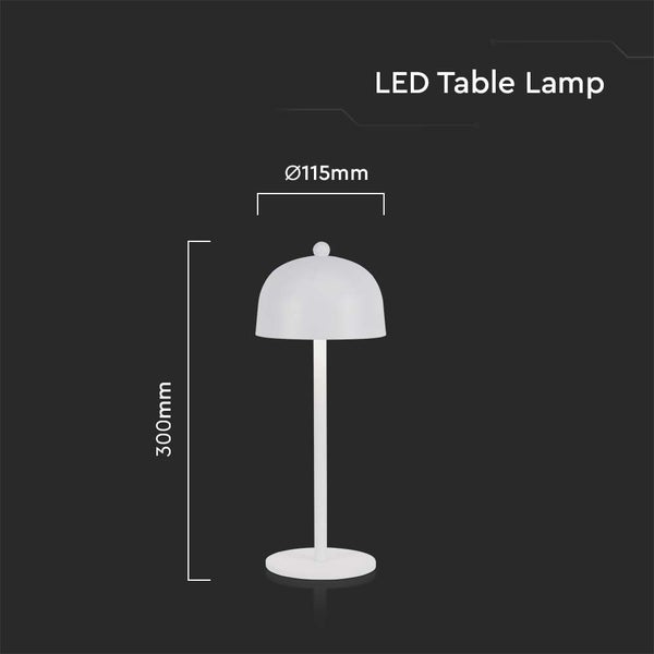 LED-Tischleuchte mit den Maßen 300 mm Höhe und 115 mm Durchmesser