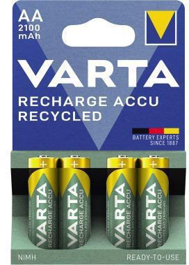 Varta Recharge Akkus, vier Stück, Typ AA mit 2100 mAh