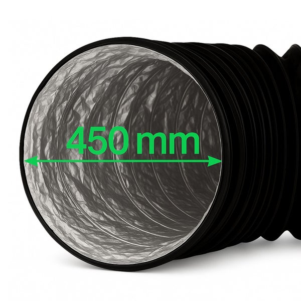 Combiflexrohr 450mm – 1 Meter flexibler Abluftschlauch für Klimageräte, Growboxen & mehr – Robuste Aluminium-Innenbeschichtung, Feuerfest & Extra Stabil