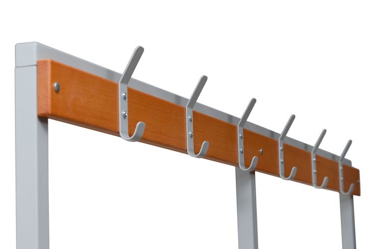 PROREGAL Sitzbank Seal Freistehend Rückenlehne Hakenleiste Schuhrost HxBxT 40 x 200 x 40 cm Holz