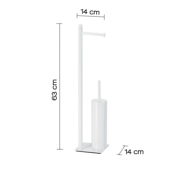 Weißer Papierrollenhalter und Toilettenbürstengarnitur | Silene