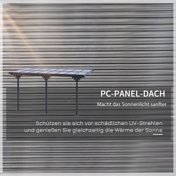 Outsunny Pergola, höhenverstellbar, Sonnenschutz, Terrassendach, 4 x 3 m, Aluminium, Grau