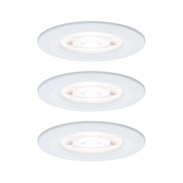 Set mit drei runden weißen LED-Einbaustrahlern.