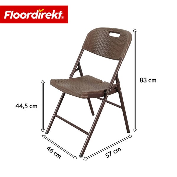 Abbildung eines Klappstuhls mit Maßangaben