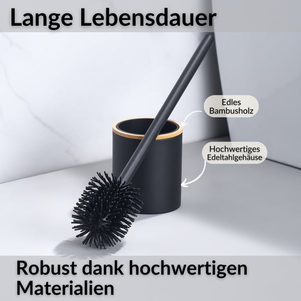 DEKAZIA® Klobürstenhalter schwarz | Klobürste Silikon Klobürste Schwarz Toilettenbürste schwarz matt Wc Bürste Klobürste Silikon Toilettenbürste Silikon Wc Bürste Silikon Toilettenbürstenhalter