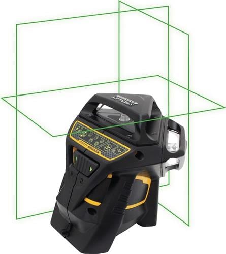 Stanley Logo Lasernivelliergerät mit grünen Laserlinien