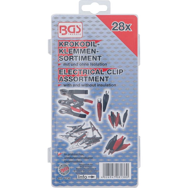 Krokodilklemmen Sortiment mit und ohne Isolation im 28er Set