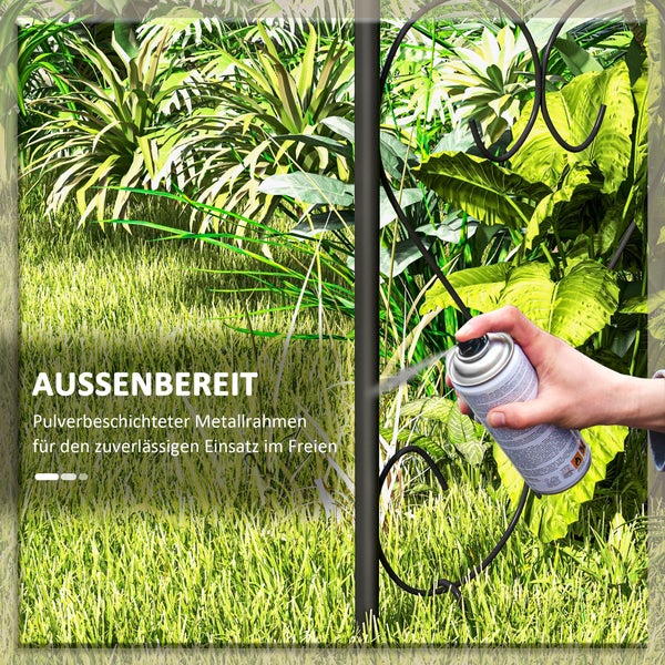 Outsunny Rosenbogen, Torbogen aus Stahl, Gartenbogen für Kletterpflanzen, 125 x 37 x 230 cm Rankhilfe, Gartendekoration, Schwarz