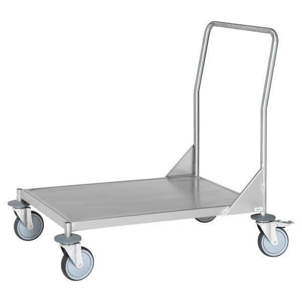 Edelstahl Transportwagen mit vier Rädern