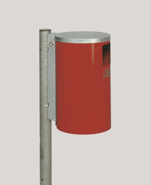 PROREGAL Abfallsammler Zur Wand Oder Rohrbefestigung 30 Liter HxBxT 62 x 30 x 30 cm Verzinkter Stahl Rot