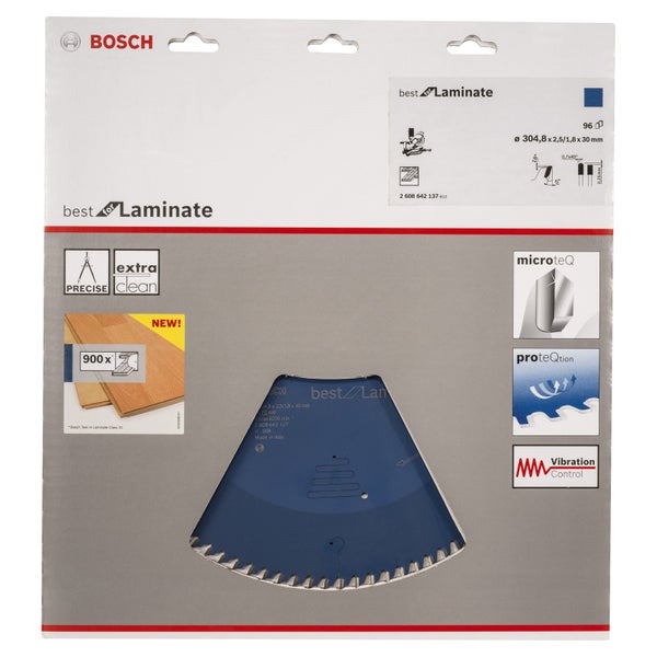 Bosch Kreissägeblatt Best for Laminate, 304,8 x 30 x 2,5 mm, 96 - 2608642137