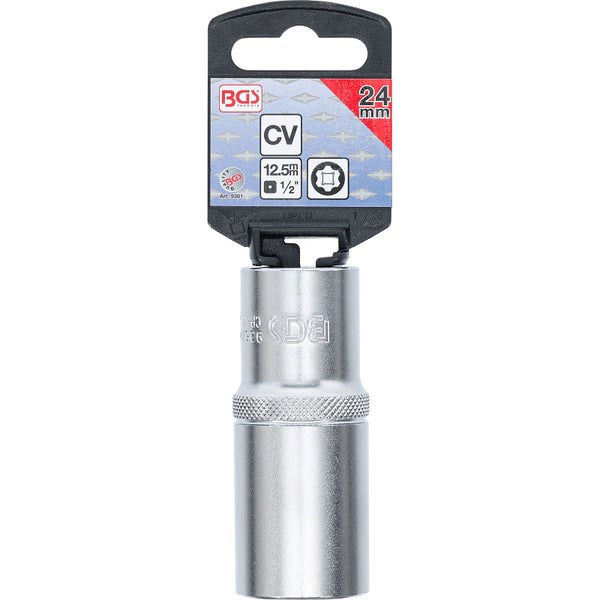 BGS Steckschlüssel-Einsatz Super Lock tief Antrieb Innenvierkant 12,5 mm (1/2) SW 24 mm - 9361