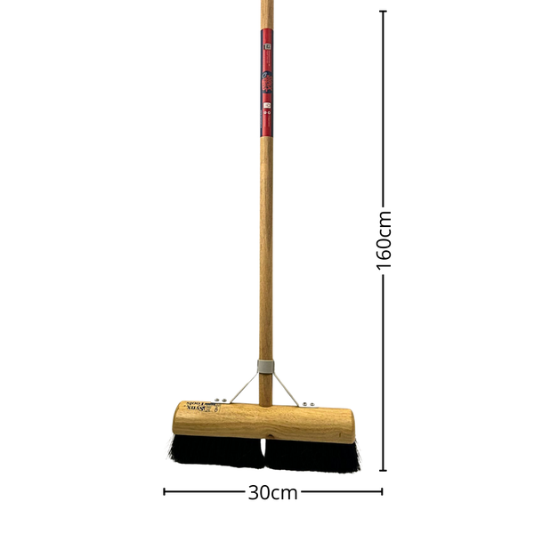 Holzbürste mit Griff, 160 cm lang und 30 cm breit