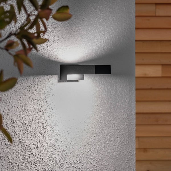 Arcchio LED Wandleuchte außen Natalja (Modern) in Schwarz aus Aluminium (1 flammig, ) - Außenwandleuchten Wandlampe Led Außenlampe Outdoor für Außenwand/Hauswand Haus Terrasse &