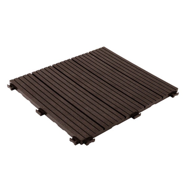 FLOORDIREKT Klickfliese Claire - Wetterbeständige Terrassenfliese - Braun 30 x 30 cm