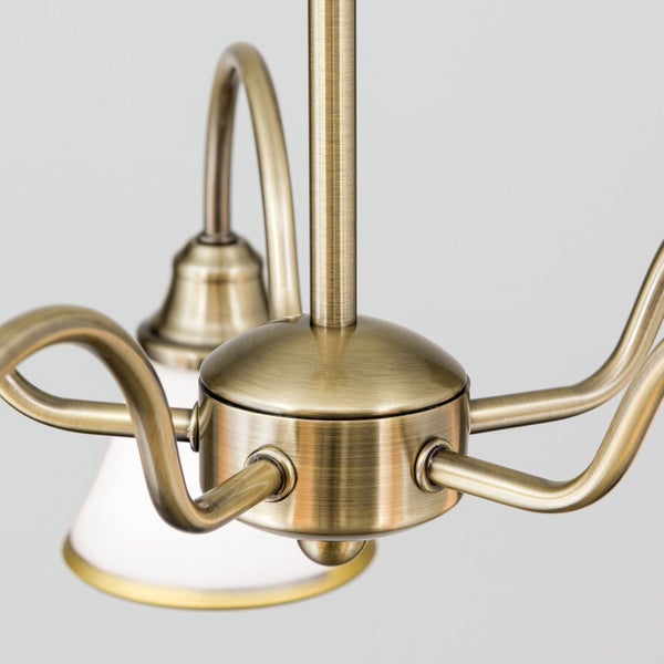 Luster 5-flammig antik Michlchglas