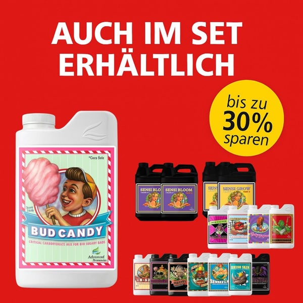 Advanced Nutrients Pflanzendünger Bud Candy und verschiedene Düngersets wie Sensi Bloom und Sensi Grow mit einem Preisvorteil von bis zu 30 Prozent.