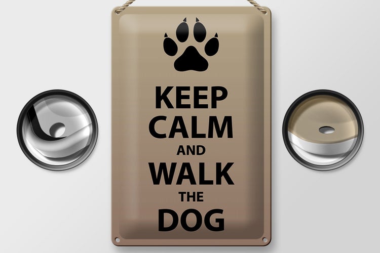 Blechschild Spruch 20x30cm Keep calm and walk the dog
