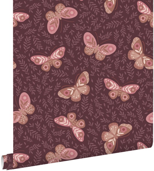 Tapetenrolle mit Schmetterlings- und Blättermuster