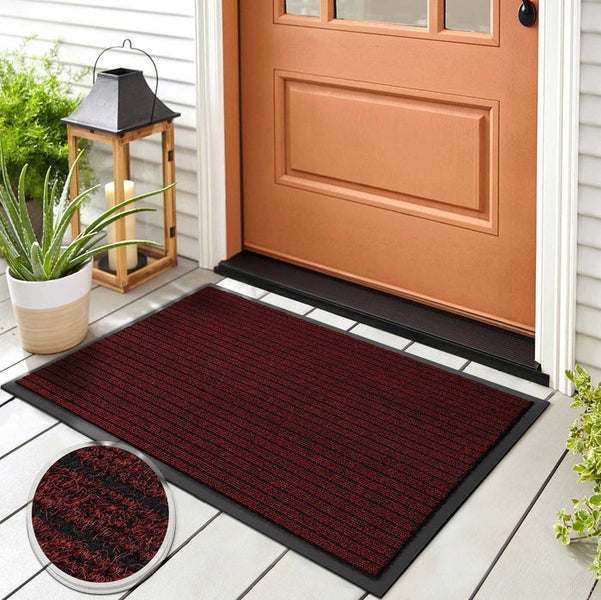 FLOORDIREKT Schmutzfangmatte Dura - Türmatte Für Innen & Außen - Rot - 66 x 185 cm