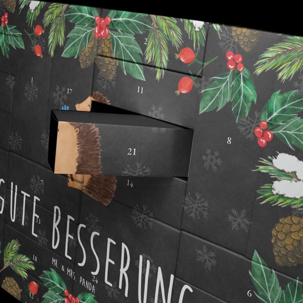 Mr. & Mrs. Panda Befüllbarer Adventskalender Igel Blumen - Schwarz