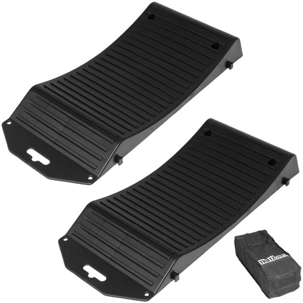 Zwei Unterlegkeile aus Kunststoff mit Tragetasche