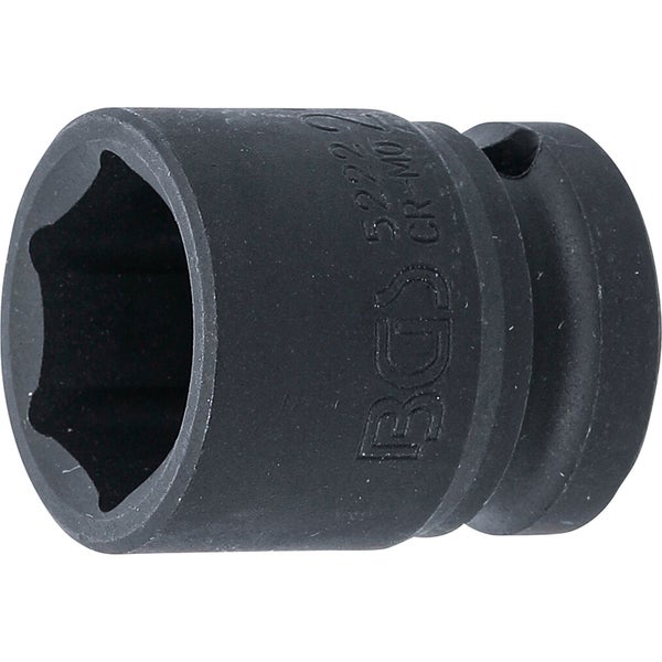 BGS Kraft-Steckschlüssel-Einsatz Sechskant Antrieb Innenvierkant 12,5 mm (1/2) SW 22 mm - 5222