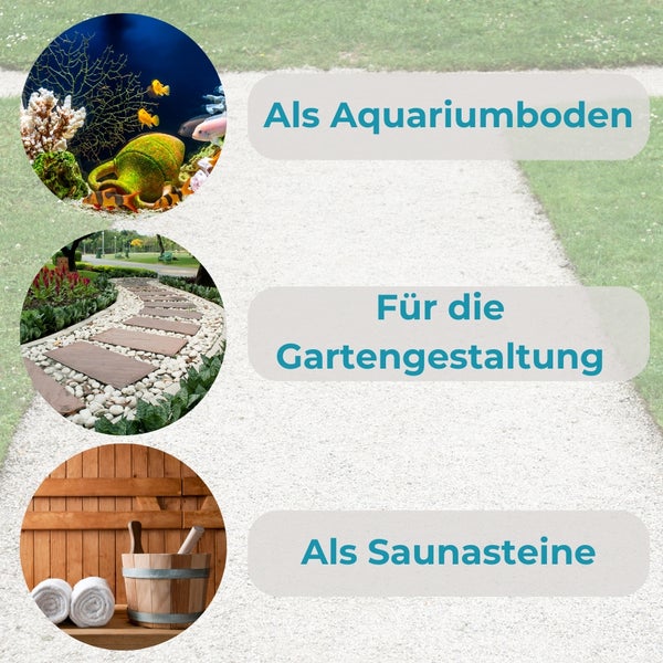 Kieselsteine Garten Zierkies Weiß Aquarium Kies Carrara Marmorkies Dekostein Weiße Kieselsteine Zierstein Marmor Kies Weiß 25 kg 15-25 mm