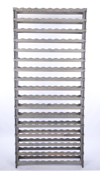 Weinregal VINOTECA FLEX PRO HxBxT 233x103x28cm 170 Flaschen auf 17 Ebenen Massives Kiefernholz Grau