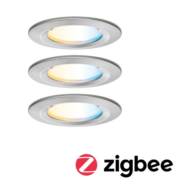 LED Einbauleuchte Nova Coin IP44 rund 78mm Tunable White 3x6W 3x530lm 230V Eisen gebürstet Aluminium