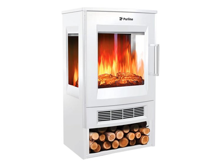 Purline Elektrokamin mit Holzscheiten und Flammeneffekt