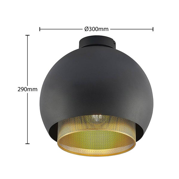 Lucande Deckenlampe Sivaniel (Modern) in Schwarz aus Metall (1 flammig, E27) - Design Deckenleuchte Lampe Wohnzimmerleuchte