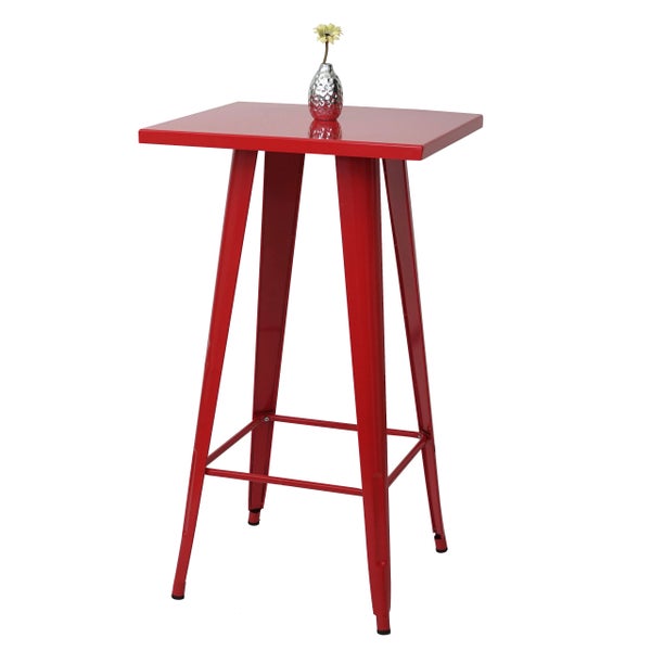 Hochtisch aus Metall mit Blumenvase