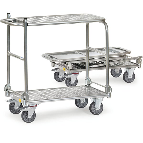 Etagenwagen mit zwei Ebenen und klappbarem Design