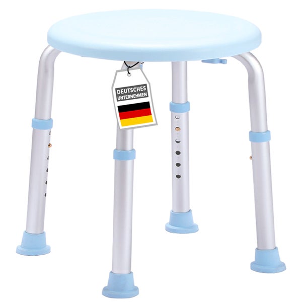 Duschhocker mit höhenverstellbaren Beinen und Deutsches Unternehmen Kennzeichen