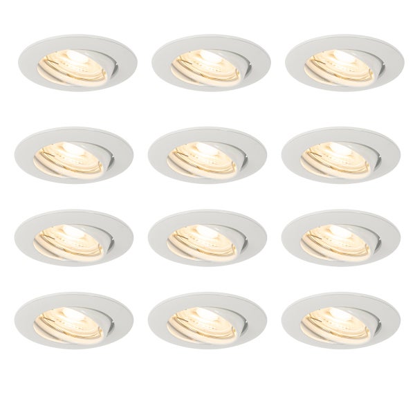Set mit 12 Einbaustrahlern weiß GU10 35 mm - Edu