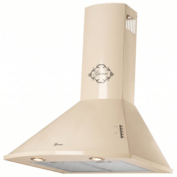 Wandhaube Gurari im Landhausstil mit Beleuchtung und Metallfettfilter