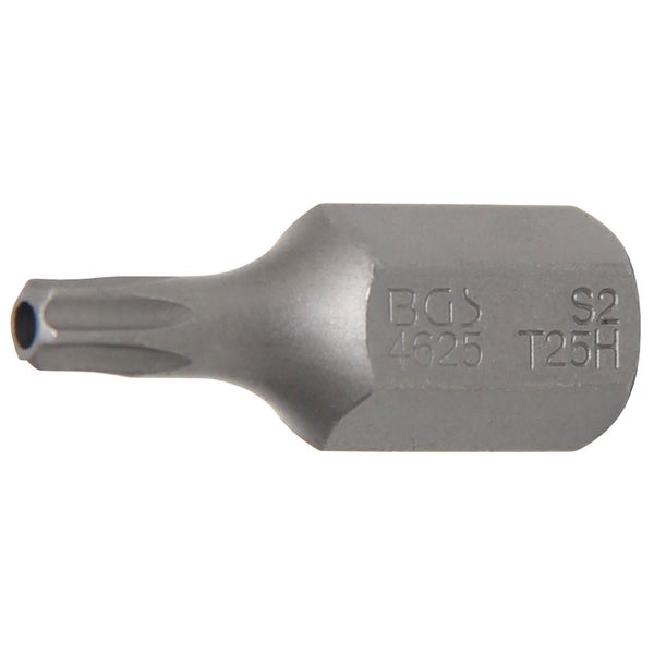 BGS Bit Länge 30 mm Antrieb Außensechskant 10 mm (3/8) T-Profil (für Torx) mit Bohrung T25 - 4625