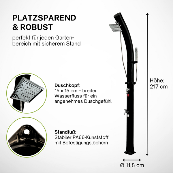 GreenYard® Solardusche 20L Solar Gartendusche